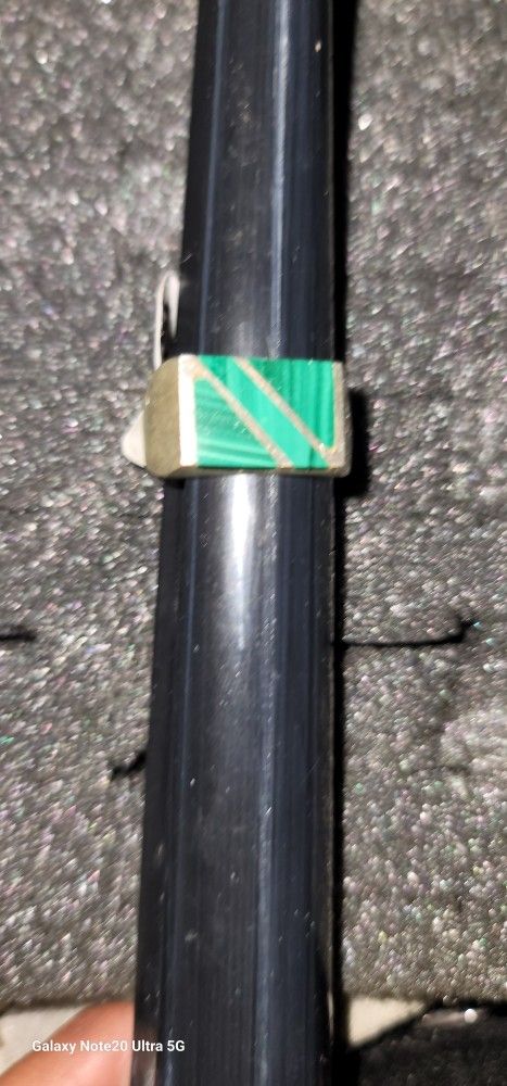 Vintage Men's Sterling Silver Inlaid Malachite Ring