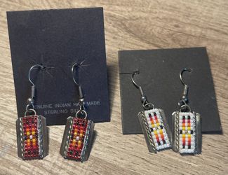 Sterling silver beaded earrings