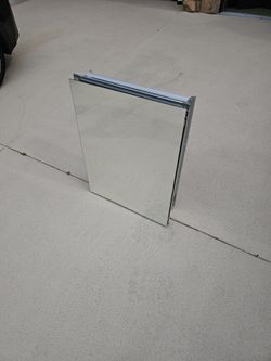 Bathroom Built In Mirror With Glass Shelves