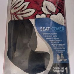 Hawaiian Theme Red & White Luau Universal Bucket Seat Cover