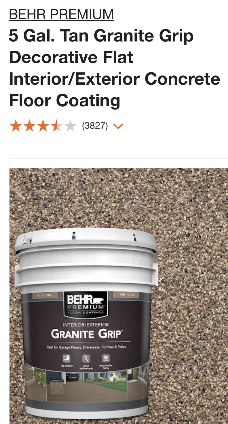 Tan Granite Grip Decorative Flat Interior/Exterior Concrete