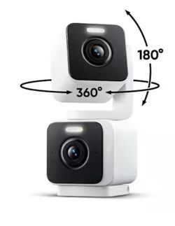 Wyze Pan Cam Duo Indoor/Outdoor Plug-in 2K Security Camera with Pan/Tilt/Zoom & Spotlight