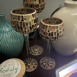 3 Multicolors Candle Holders