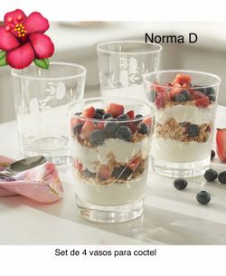 Set de 4 vasos para coctel nuevos  en su caja 🌺 princess house 🌺