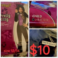 $10 Size 12-14 Girls Cat Costume 