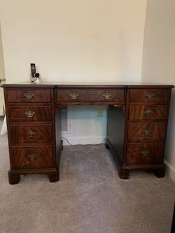 Mahogany Antique Desk with Inlay