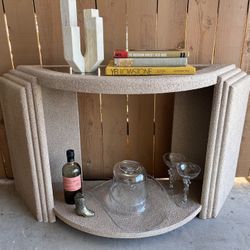 1980s Post Modern Console Table with a Mirrored Glass Top Insert