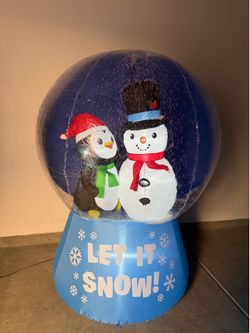 Christmas Inflatable SnowGlobe Penguin with Snowman 6ft (New)