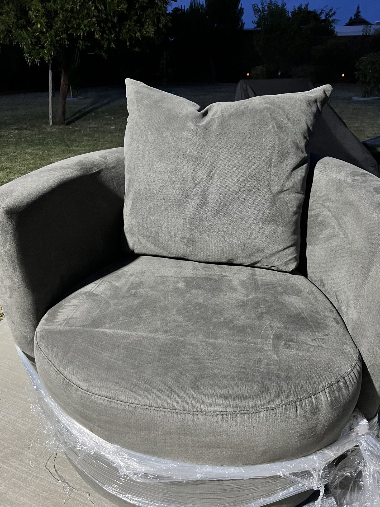 Set Of Two Grey Living Spaces Swivel Chairs