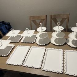 10 piece white Cake Stand Set 