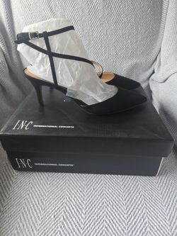 Black Suede INC International Concepts Lenii Pointed Toe Pumps Size 8.5 $50 Brand New!