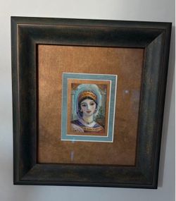 Custom Framed Portrait of Byzantine-inspired Woman