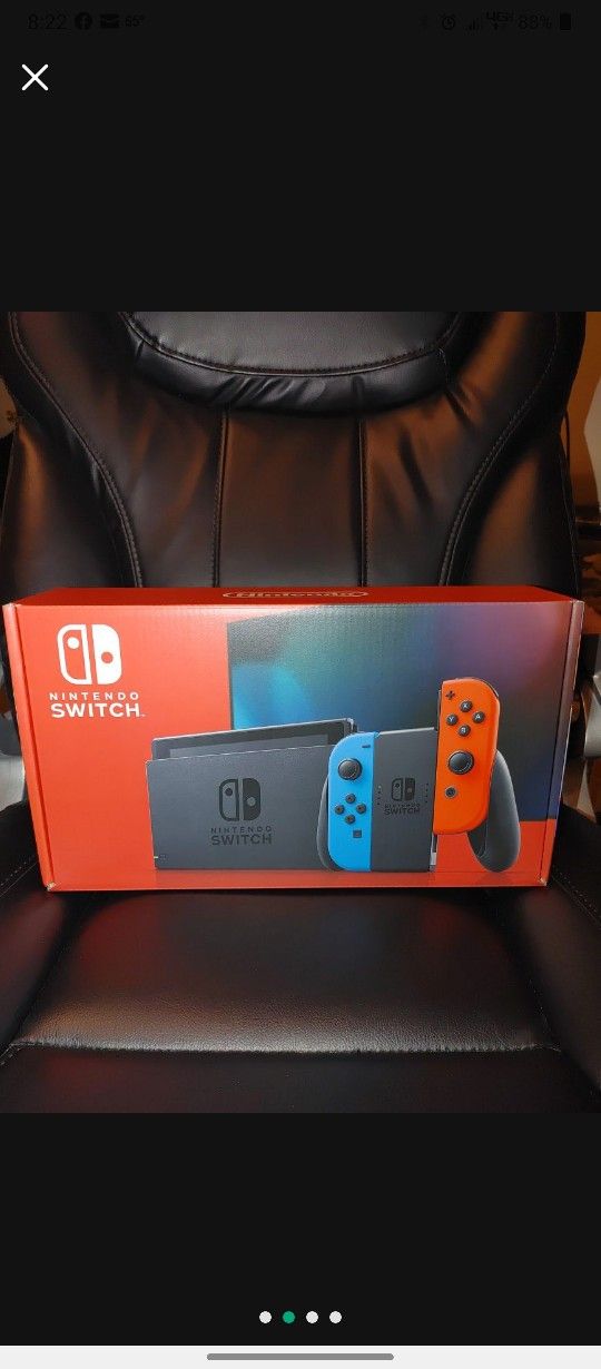 Nintendo Switch Console w Neon Blue & Red Joy-Con