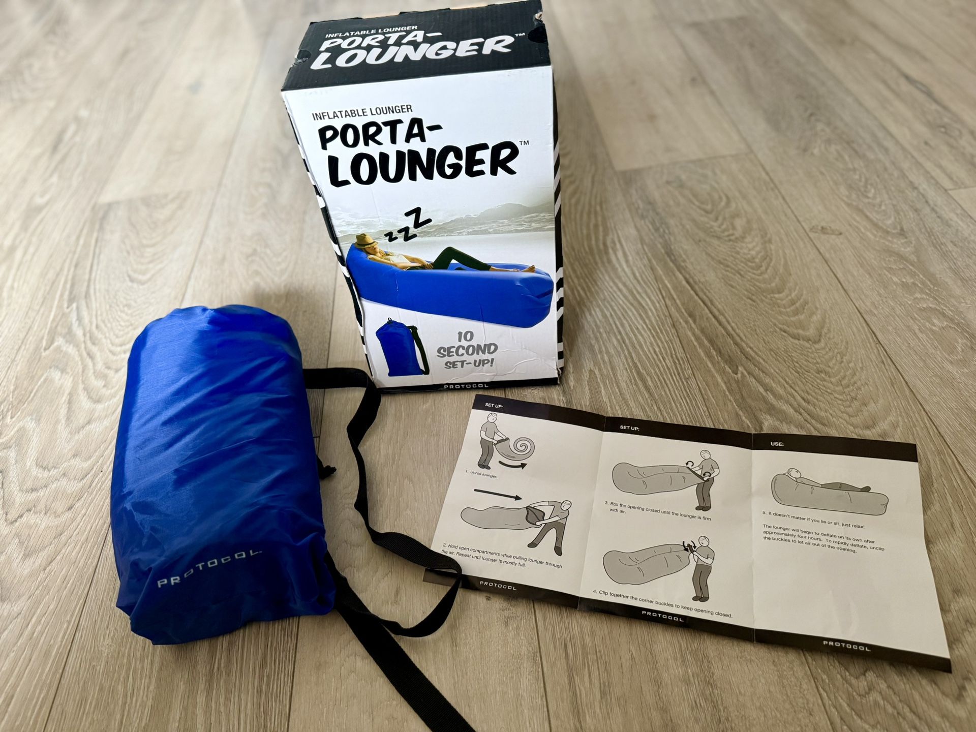 New Portable Lounger No Pump Needed