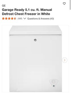 Garage Ready 5.1 cu. ft. Manual Defrost Chest Freezer in White