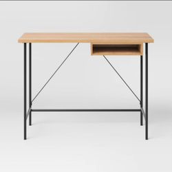 Wood and metal writing desk