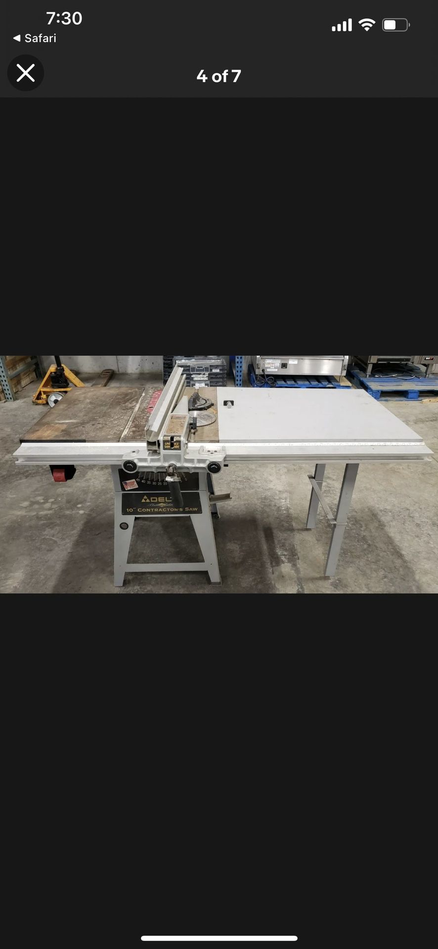 Delta 10”  Contractor Saw With Mobile Stand 