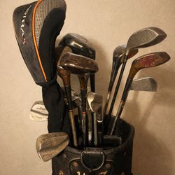 Vintage Golf Clubs Set with Bag