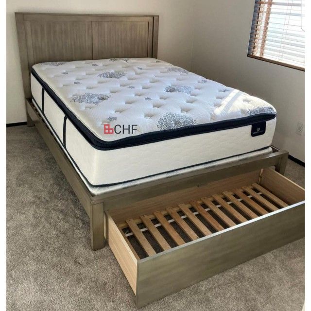 California / Eastern King Size Bed Frame With Storage Drawer