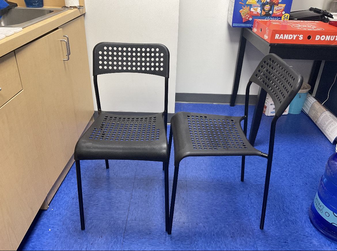 (2) Black Plastic Chairs