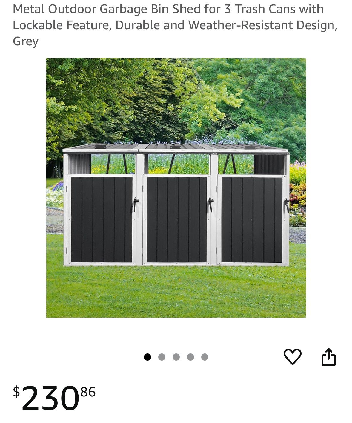 Garbage Bin Shed For 3 Trash Cans