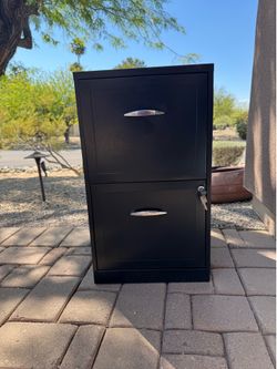 Locking Black file cabinet