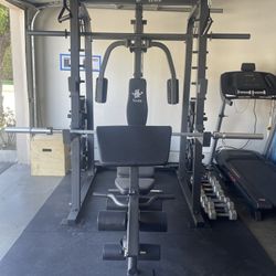 Vesta Fitness Smith Machine 2001 w/Bench Attachment | 230lb Bumpers Weights | 7ft Olympic Bar | Fitness | Gym Equipment | FREE DELIVERY 🚚 