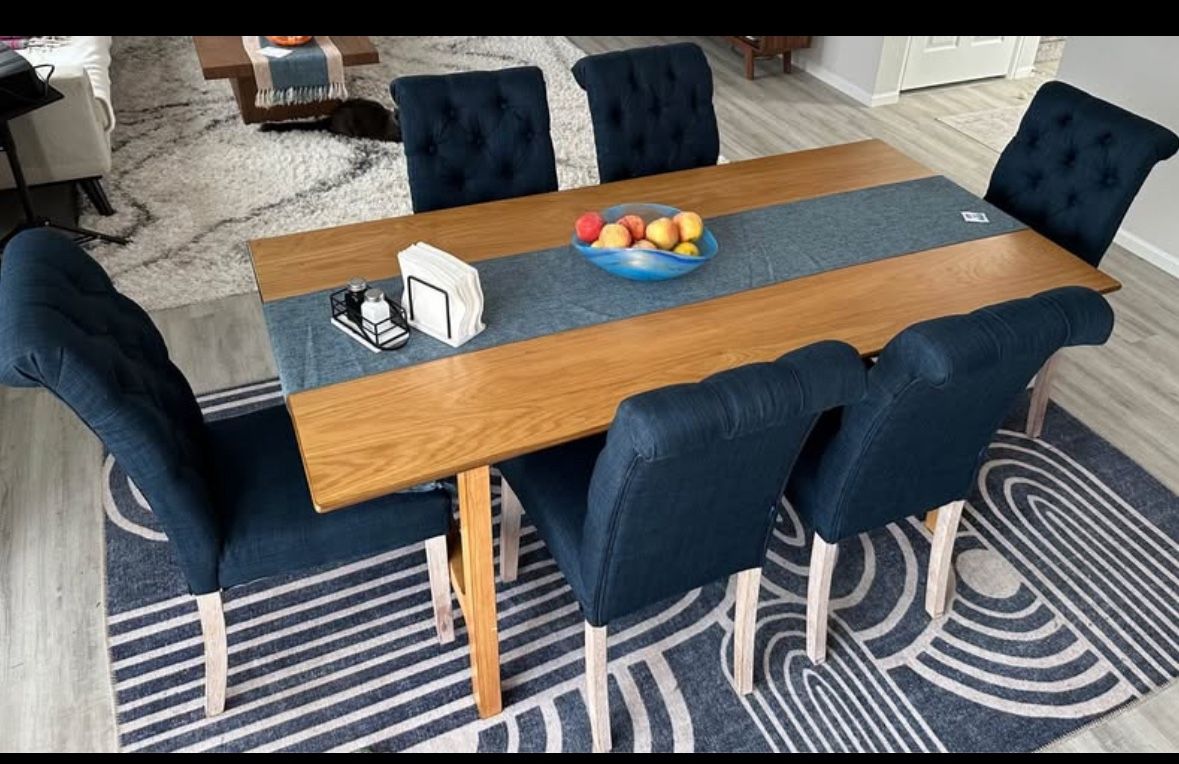 Dining Table Set Six Chairs