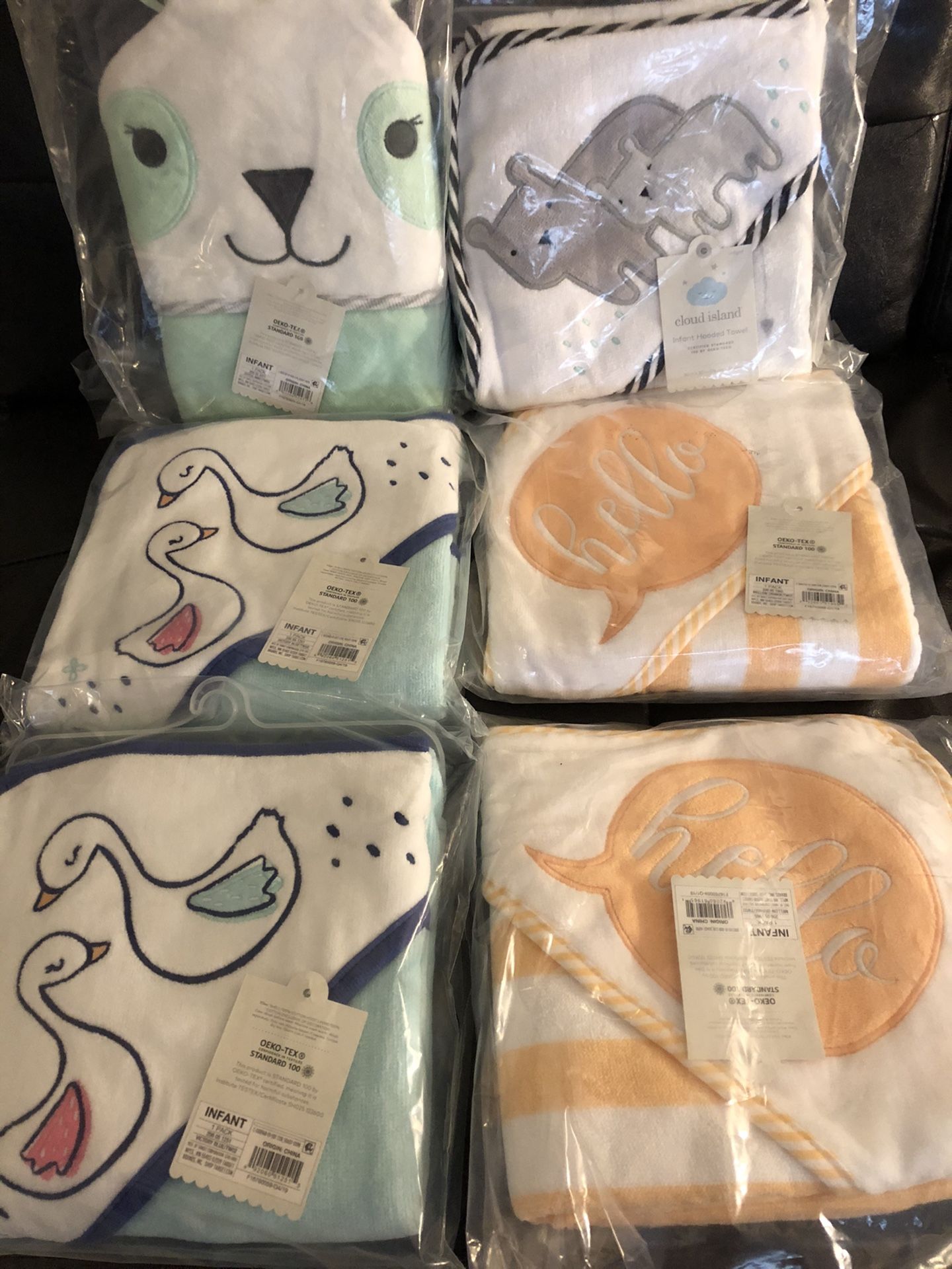 Brand new baby hooded bath towels $7 Each