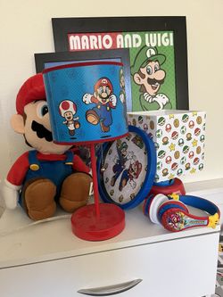 Super Mario Boys Bedroom Decor/ One Mario Lamp/ Mario Wall Picture/mario Headphones/
