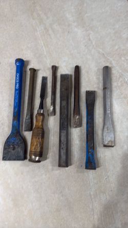Mixed Lot of Chisels and Cold Chisels, Set of 8