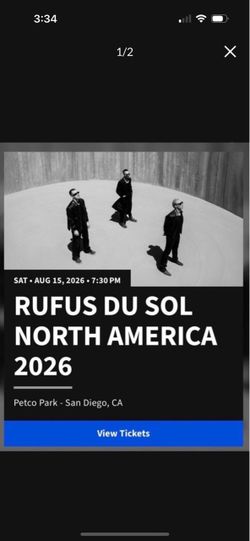 RUFUS DU SOL Concert Ticket San Diego 2026