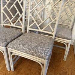 Upholstered Rattan Dining Chairs
