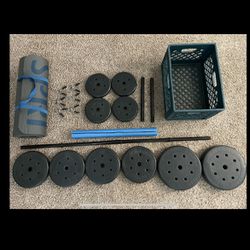 Gym Equipment - Dumbbell / Barbell Weights / Yoga Mat Set