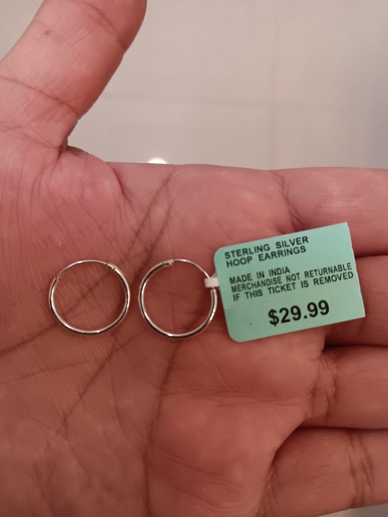 Sterling Silver Hoop Earings