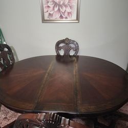 Wooden dining table with 6 chairs 