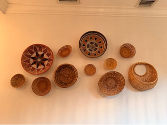 Boho wall art baskets