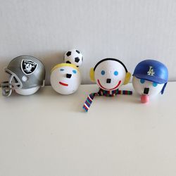 4 Jack in Box Antenna Balls Toppers Dodgers Helmet Raiders Helmet Collectibles 