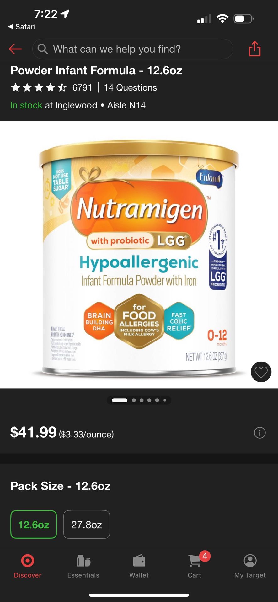 Enfamil Nutramigen Hypoallergenic 
