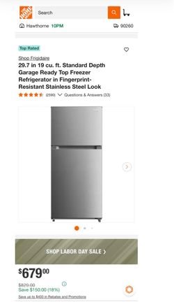 FRIGIDAIRE 19 CU. FT. REFRIGERATOR –