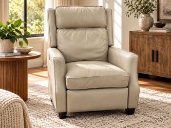 BarcaLounger Nixon 3-Way Leather Push-Back Recliner – Cream