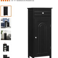 Black P2 MDF Slab Door Stock Ready to Assemble Bath Kitchen Cabinet with Drawer

