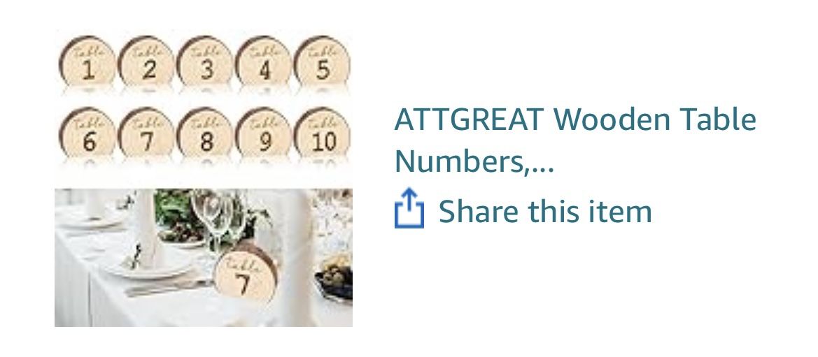 Table Numbers For Special Ocasiones