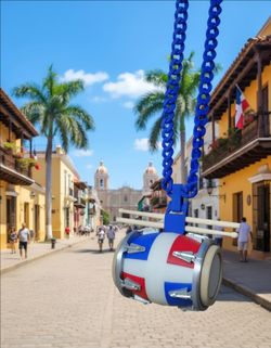 Dominican tambora chain with sticks and stash