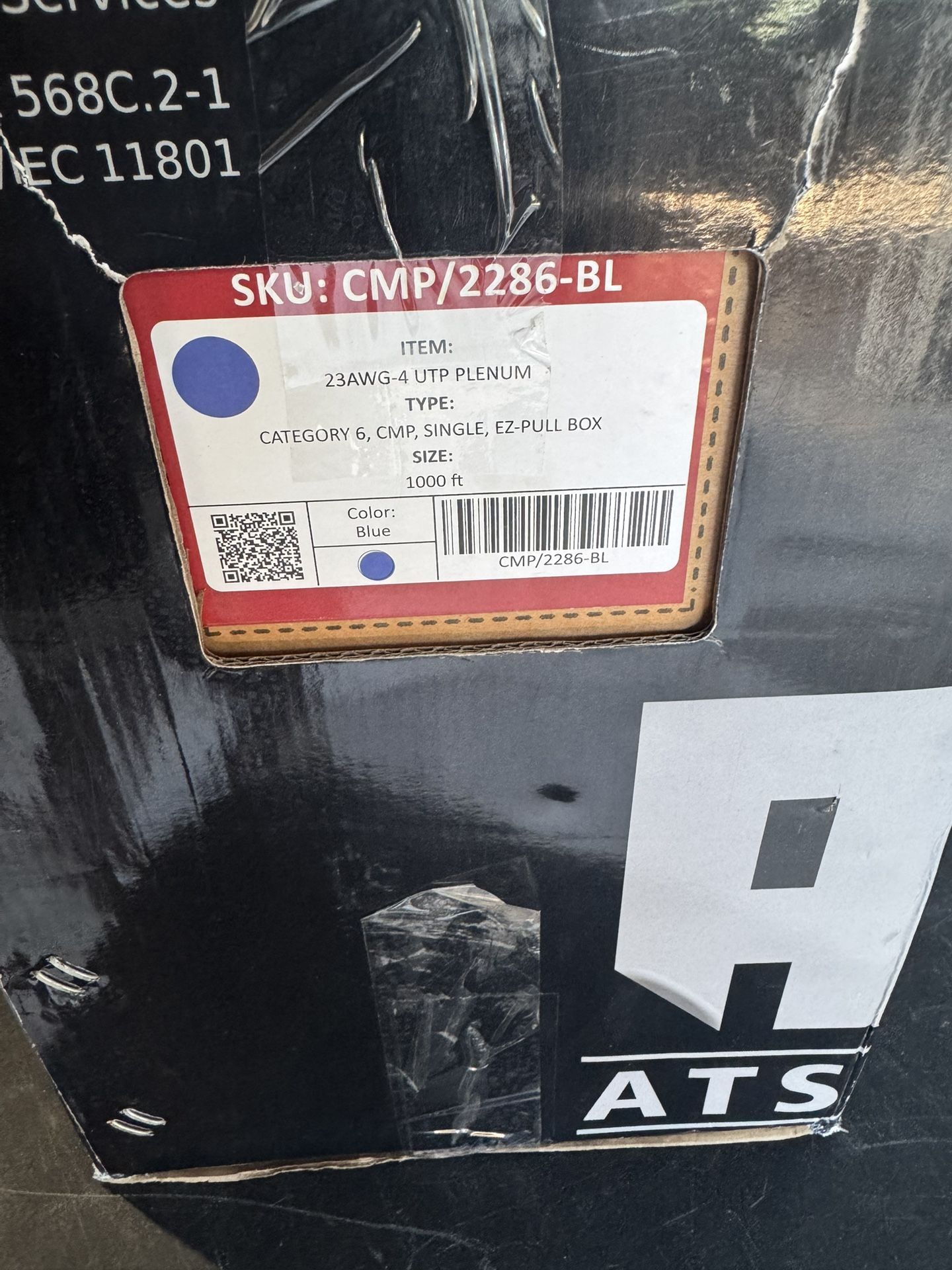 Cat6 Plenum Cable Color Blue 