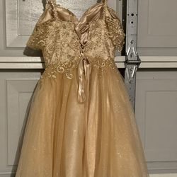 Champagne Color Sequin Glitter Dress