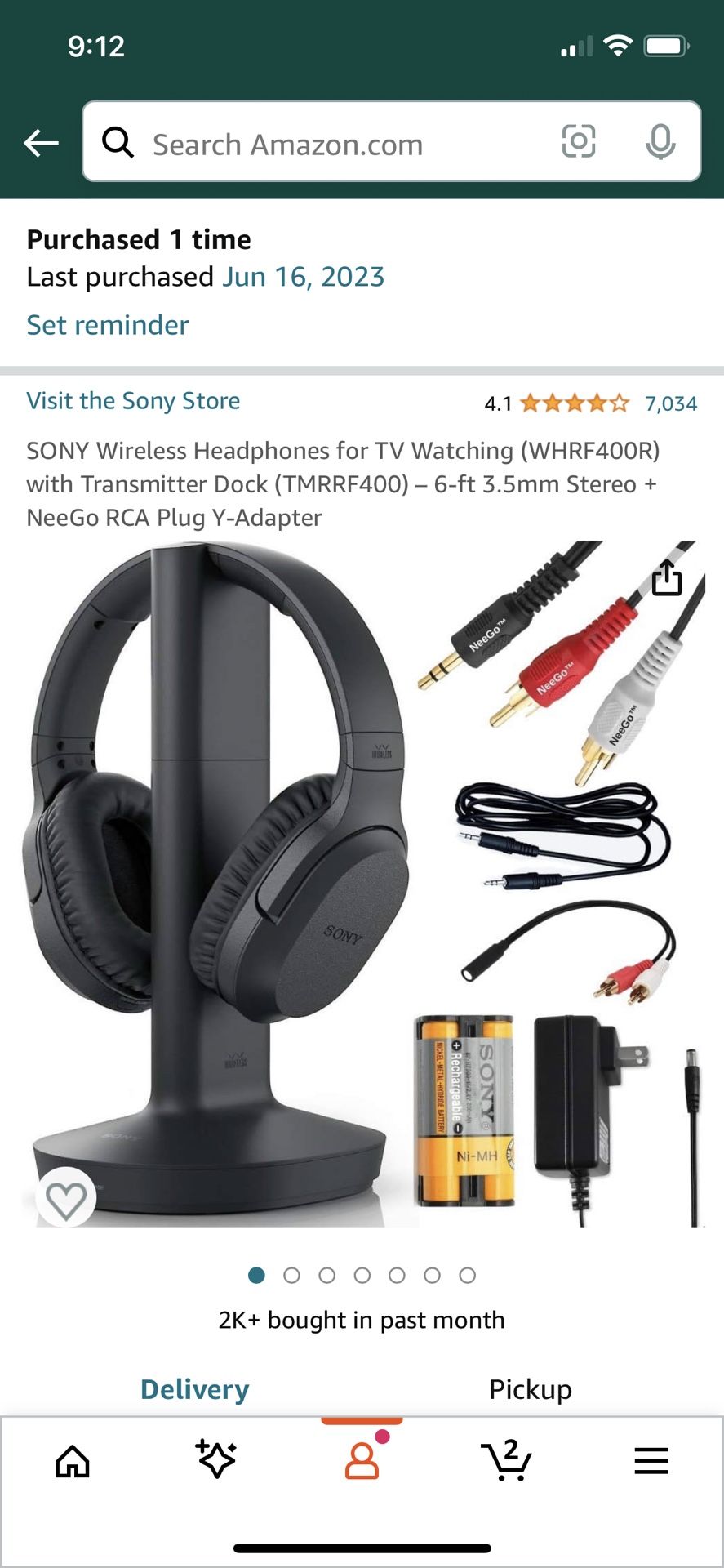 Sony Wireless Stereo Headphone System 