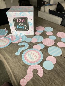 Gender Reveal Balloon Box And Decor