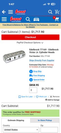 Edelbrock Victor Aluminum Heads Ford Small Block
