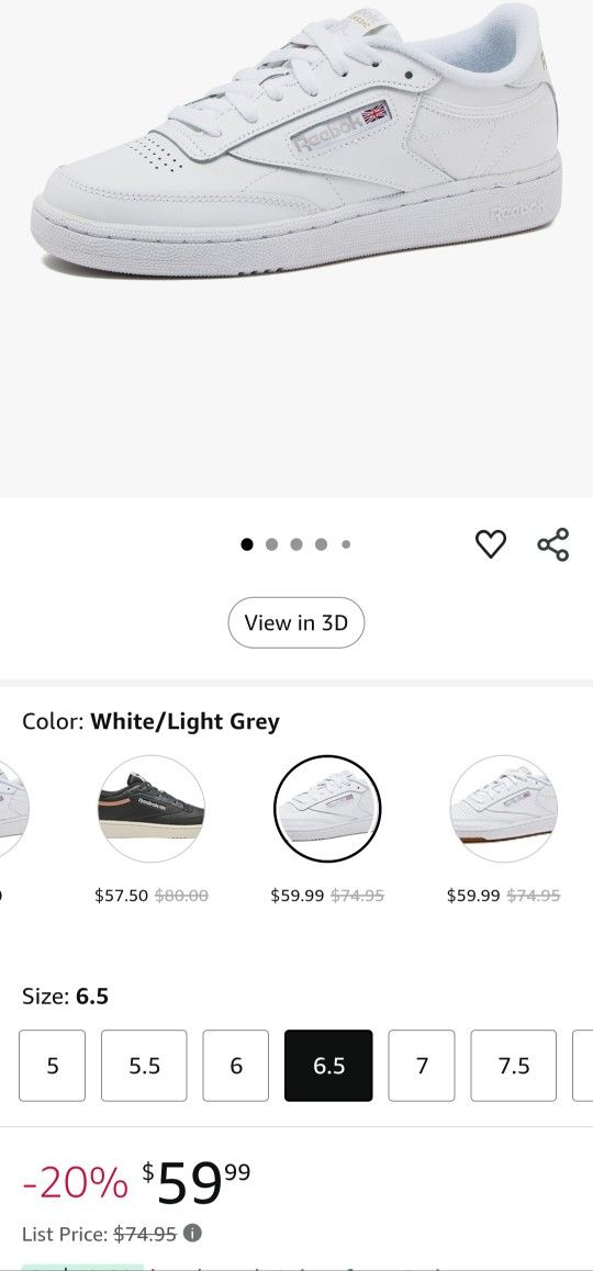 Reebok Women's Club 6.5